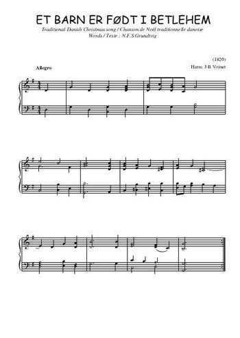 Téléchargez l'arrangement pour piano de la partition de Et barn er født i Betlehem en PDF